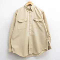 XL/古着 トミーヒルフィガー 長袖 ブランド シャツ メンズ 90s ワンポイントロゴ コットン ボタンダウン ベージュ カーキ 25mar10 中古 ト