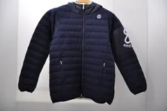 中古 レディース アンパスィ and per se ブルゾン M 紺 ネイビー 長袖ダブルジップアウター 中綿入り