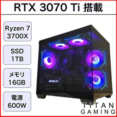 【リファービッシュPC】【1か月保証】 RTX3070Ti Ryzen 7 3700X メモリ 16GB SSD 1TB ゲーミングPC 【MATXピラーレス黒】000232