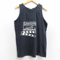 M/古着 ビンテージ タンクトップ メンズ 80s カチンコ コットン クルーネック 黒 ブラック 25aug08 中古