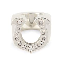 TENDERLOIN テンダーロイン チックサイズ(10号) ダイヤ ホースシュー リング (H.S RING SILVER STONE CHICK SIZE) / シルバー / 指輪 アクセサリー ジュエリー【メンズ】【中古】