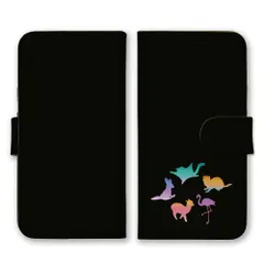 iPhone 12 iPhone12Pro ケース 手帳型 アイフォン12 スマホケース 携帯ケース 動物 おしゃれ シルエット グラデーション フラミンゴ アルパカ フェネック モモンガ フェレット カラー02