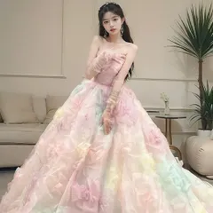 新品未使用 春夏のウェディングにぴったり♪パステルカラードレス 結婚式にも最適 限定デザイン