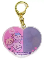 【中古】キーホルダー 集合(ハート) てんし あくま イラチェン!レンチキュラーアクリルキーホルダー 「ちいかわ なんか小さくてかわいいやつ てんし あくま＠東京駅」