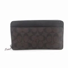 コーチ COACH シグネチャー ジップアラウンドウォレット 長財布 小銭入れあり 茶 ブラウン