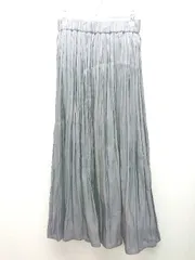 ◇ jeanasis ウエストゴム サテン風 光沢感 ポケットなし ロング丈 プリーツ スカート サイズFREE グレー レディース E  【1310130006001】