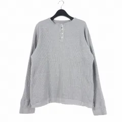 グッドイナフ GOODENOUGH 90S ビンテージ リバーシブル サーマル カットソー Tシャツ 長袖 ヘンリーネック Ｍ グレーのサムネイル