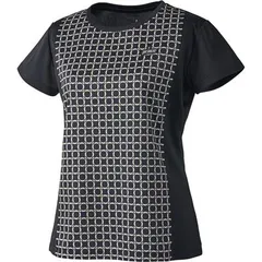 【新品】prince(プリンス) 遮熱 吸汗速乾 半袖 テニス ウェア レディース・ウィメンズ ゲームシャツ UPF50 テニス ソフトテニス ウエア 試合 トレーニング レッスン  ブラック   WS4051-165