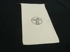 ■美品■ HERMES エルメス 約18.5cm×約35cm キャンバス ヘリンボーン 巾着型 保存袋 ライトベージュ系 DK6597