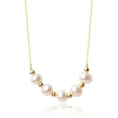 [MOUP] 淡水パール短いシンプル ネックレス レディース 18K金 人気 アクセサリーおしゃれパーティ結婚式 可愛いネックレス チェーン 真珠