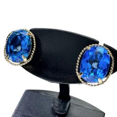 ブルートパーズ 1.40/1.40ct ピアス K18ゴールド 18金  1.2g レディース 【中古】【真子質店】【NN】