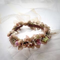 フランスアンティーク　乙女な ヘッドドレス 　布花　花飾り 花冠　ウェディング フランスアンティーク 乙女な ヘッドドレス 布花 花飾り 花冠