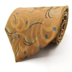 アレクサンダージュリアン ブランド ネクタイ 総柄 ドット パネル柄 シルク 日本製 PO  メンズ ブラウン Alexander Julian 【中古】