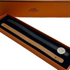 1794　HERMES エルメス　セリエ　レザーブレスレット　替えベルト付き　ブラック　キャメル
