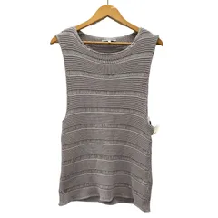 エンポリオアルマーニ EMPORIO ARMANI 90S イタリア製 メッシュ 鍵縫い ノースリーブ コットン ナイロン ニット ベスト メンズ EUR：46 