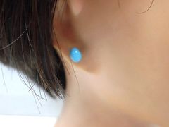 天然石 天然石 ターコイズ スタッドピアス　　250720206