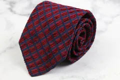 エルメネジルドゼニア ブランド ネクタイ チェック柄 格子柄 シルク PO  メンズ ワインレッド Ermenegildo Zegna 【中古】