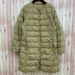 ユニクロ UNIQLO ウルトラライトダウン ダウンコート ノーカラー ベージュ L