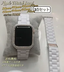 Apple Watch セラミック風プラスチックベルト　バンド＋ケースセット ホワイト series 10対応