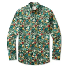 トロピカル 花柄シャツ メンズ 長袖 総柄 南国風 ヴィンテージ トップス ユニセックス