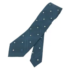 新品同様 BLACK LABEL CRESTBRIDGE ブラックレーベルクレストブリッジ  ネクタイ  ネイビー ドット柄 チェック シルク100％ メンズ　240001105273