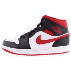 NIKE (ナイキ) AIR JORDAN 1 MID WHITE/GYM RED-BLACK エアジョーダン 1 ミドルカットスニーカー ホワイト/ジムレッド/ブラック US9/27cm 554724-122