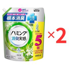 ハミング消臭実感 柔軟剤 根本消臭+抗菌バリア リフレッシュグリーンの香り  詰替え用2000ml ２個セット