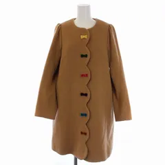 フランシュリッペ franche lippee ノーカラーコート ロング リボン ウール ナイロン M 茶 ブラウン 2495720 /BMのサムネイル
