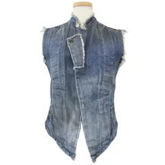 RICK OWENS リックオウエンス ベスト  ブルー系 P デニム USED加工 スタンドカラー ショート丈 変形 カットオフ EMSLAB トップス  ヴィンテージ風 個性的【レディース】のサムネイル