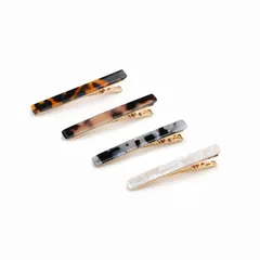 特価商品 Rikomi ダッカール ミニ ヘアクリップ くちばしクリップ ミニ 前髪 ヘアピン おしゃれ 大人可愛い 小さめ 前髪クリップ ヘアアクセサリー 女の子 プレゼント 髪飾り 4本入り Setto-03