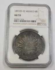 NGC UNC-D メキシコ 1892CA 8R 銀貨　未使用 2025年最新】メキシコ 銀貨 8の人気アイテム - メルカリ