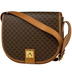 セリーヌ CELINE マカダム柄 ショルダーバッグ 斜め掛け ショルダーバッグ コーティングキャンバス ブラウン レディース 【中古】
