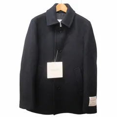 マッキントッシュフィロソフィー MACKINTOSH PHILOSOPHY タグ付き 近年モデル アドミラル メルトン ウール シングル Pコート ステンカラーコート ジャケット H1C55-824-29 濃紺 ネイビー 36 約S 1009のサムネイル