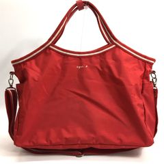 アニエスベー レッド 赤 ショルダーバッグ ドッド柄 ナイロン agnes b. アニエスベー ショルダーバッグ 赤 ドット ビニール