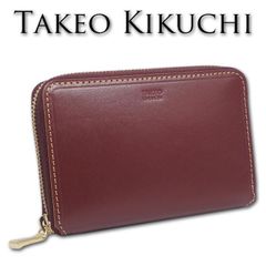 タケオキクチ TAKEO KIKUCHI 牛革 ミドルウォレット サーフェス ボルドー メンズ セミ長財布 定価18,150円 二つ折り財布 エイジング レザー イタリアンレザー プレゼント ギフト 無料ラッピング可能