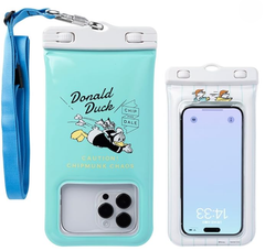 DIVAID ディズニー キャラクター ワイドサイズ 防水ケース ショルダーストラップ (ドナルド/飛び込み)【 iPhone Android 各種スマートフォン対応 水に浮く フローティング 防水 防塵 IP68】