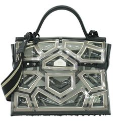 本物 デルヴォー DELVAUX タンペート グラディエーター 2WAY ショルダーバッグ ハンドバッグ PVC クリア シルバー バッグ 中古 【フォロー割】