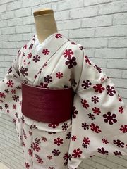 洗える着物　単衣　Lサイズ【20250118-7】単品　ひとえ　仕立て上がり