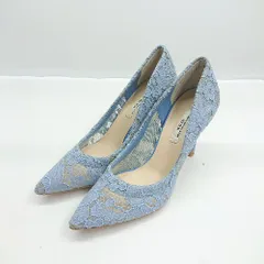 ◇ ⊂ セヴントゥエルヴサーティ 花柄レース ヒールパンプス サイズ22.5 ブルー系 レディース E  【1506190001395】