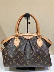 鑑定済 LOUIS VUITTON ルイ・ヴィトン モノグラム ティボリPM ハンドバッグ PVC レザー ファスナー開閉式 レディース