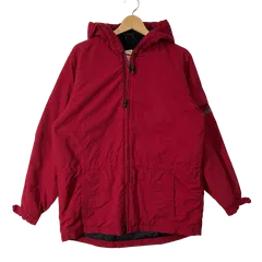 Eddie Bauer エディーバウアー マウンテンパーカー ナイロンジャケット フリースライナー フード アウター Mサイズ レッド