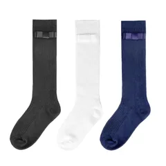 大人気清楚リボンハイソックス　3足セット　コットン　ベビーキッズソックス子供靴下