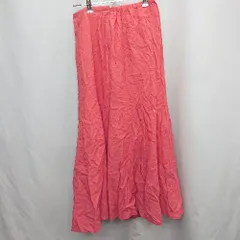 ◇ ⊂ ドニーユ ウエストゴム　シンプル ロング フレア スカート サイズ38 レッド系 レディース E  【1505220005167】