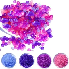 East Leaf UVチェック UVビーズ UVチェッカー 太陽光線やブラックライトで色が変わる + 遮光袋 色ごとに小分け(4色400個セット,  8mm)