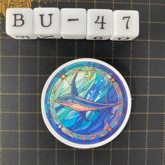 방수 스티커 사카나 해양 생물 스테인드 글라스 풍 BU-47