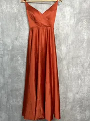 Grace Planning カップ付 キャミ ビックリボン 結婚式二次会 ドレス ワンピース オレンジ ■■ レディース