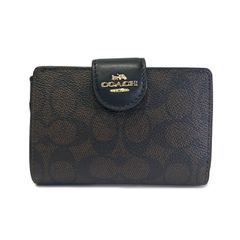 コーチ COACH 折り財布 レディース シグネチャー ミディアム コーナー ジップ ウォレット CW786 IMXAQ ウォルナット×ブラック