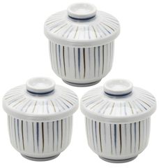 美濃焼 蒸し碗 茶碗蒸し 器 食器セット 3個 青磁十草 直径約8×高さ9cm 電子レンジ 食洗機対応 日本製 138868(3)