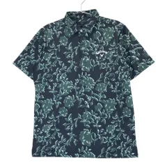 サイズ：L CALLAWAY キャロウェイ  半袖ポロシャツ ボタニカル 総柄 ネイビー系 [240101492997] ゴルフウェア メンズ ストスト