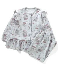 新品『apres les cours(アプレレクール)ニットキルト スノードーム柄 前あきパジャマ　100cm 110cm 120cm 130cm 140cm　【F.O/ベビー/キッズ】V458934　雑貨　パジャマ　寝巻　女の子　女子 子供服